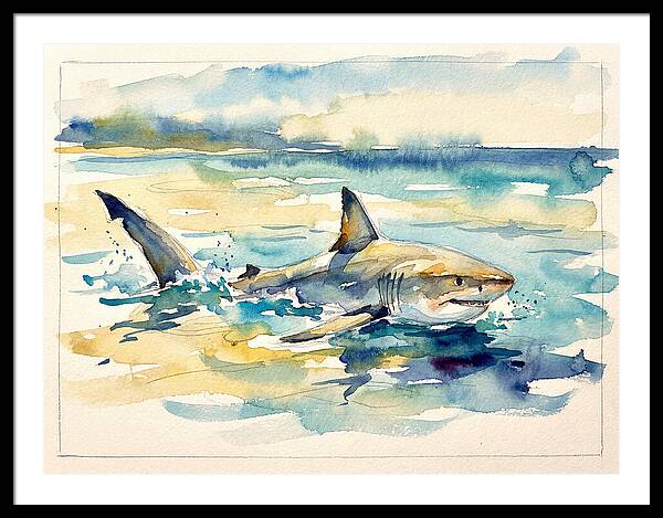 Great White Shark In Motion