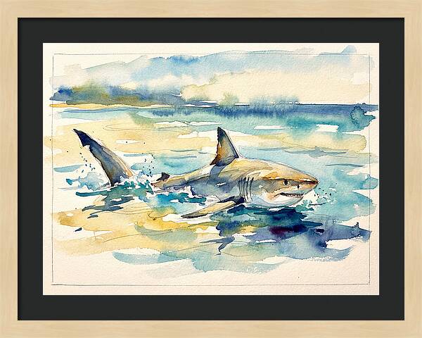 Great White Shark In Motion