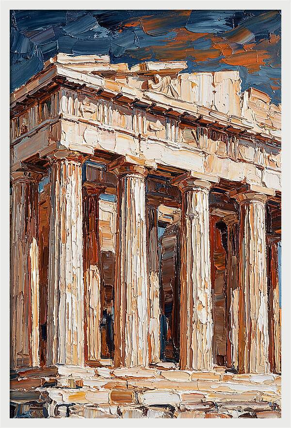 Greek Architecture In Palette Knife