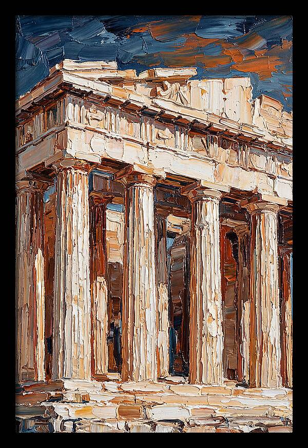 Greek Architecture In Palette Knife
