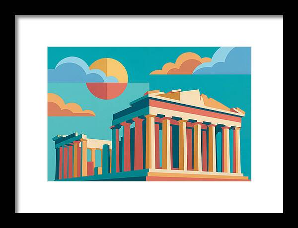 Greek Architecture In Pop Art Style