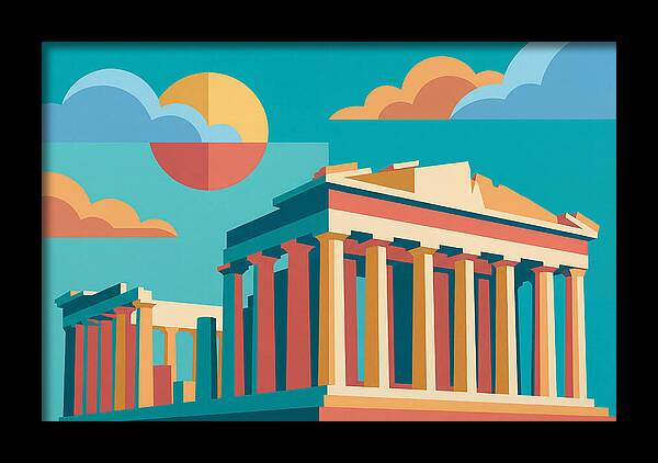 Greek Architecture In Pop Art Style