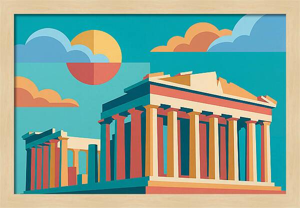 Greek Architecture In Pop Art Style