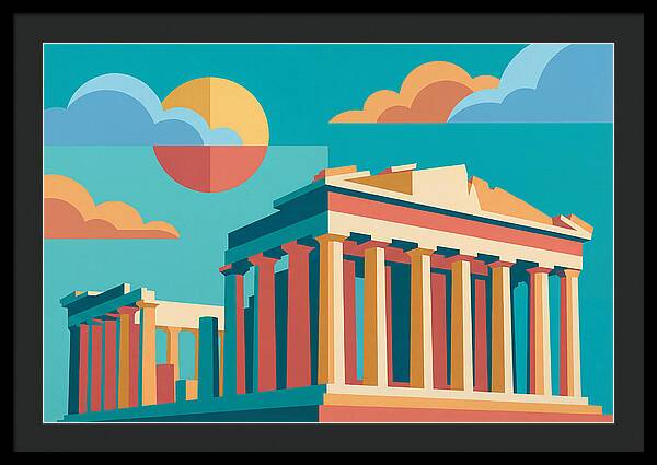 Greek Architecture In Pop Art Style