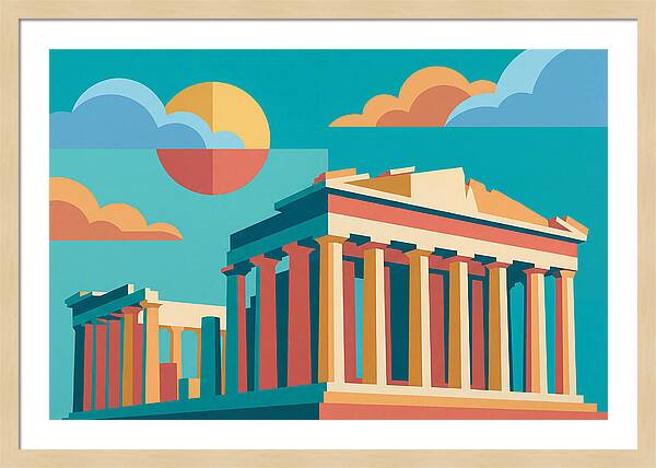 Greek Architecture In Pop Art Style