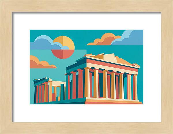 Greek Architecture In Pop Art Style