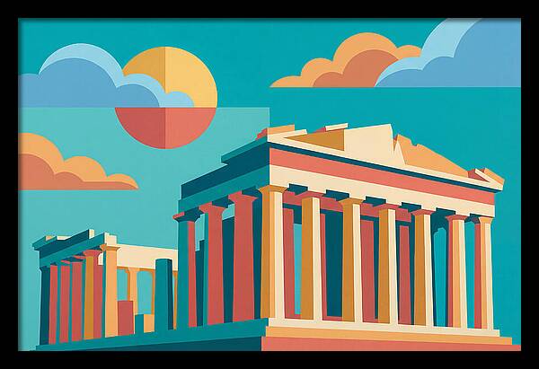 Greek Architecture In Pop Art Style