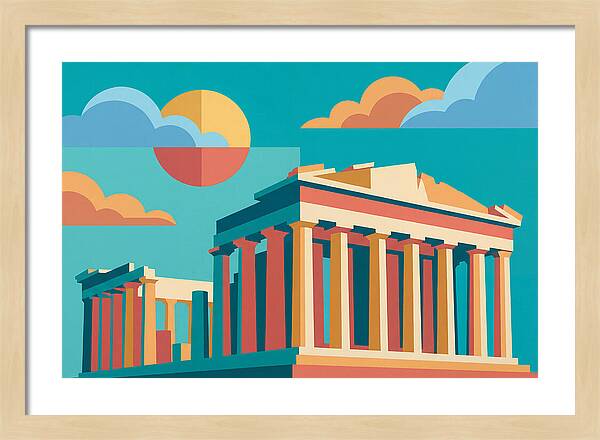 Greek Architecture In Pop Art Style