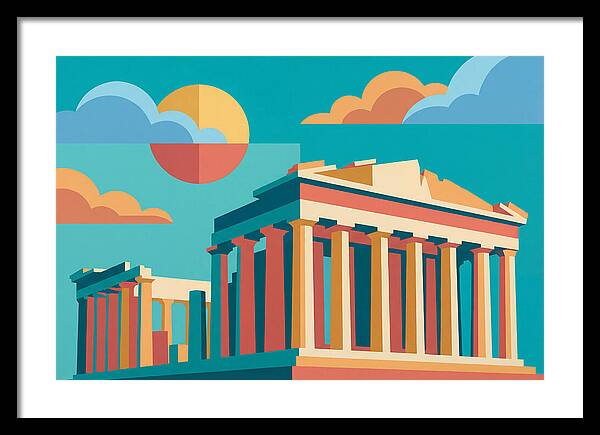 Greek Architecture In Pop Art Style