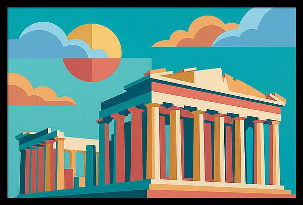 Greek Architecture In Pop Art Style