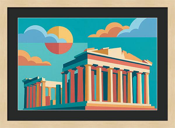 Greek Architecture In Pop Art Style