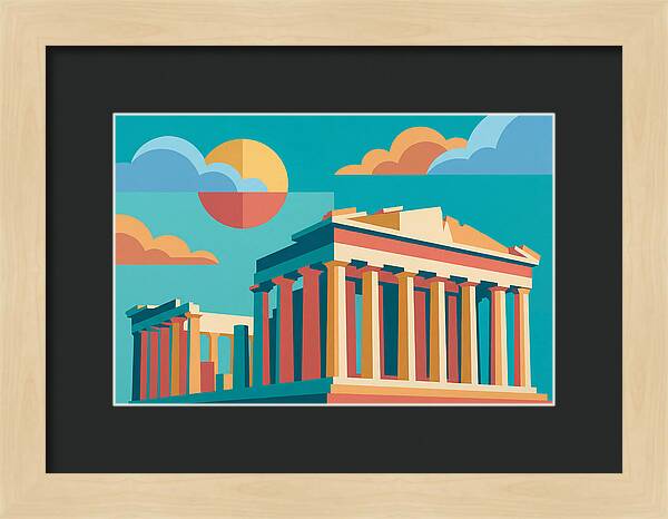 Greek Architecture In Pop Art Style