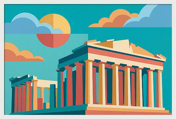 Greek Architecture In Pop Art Style