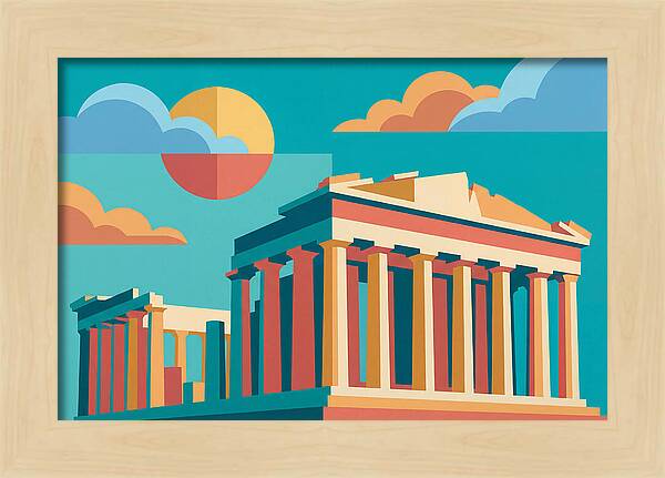Greek Architecture In Pop Art Style