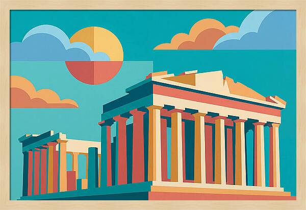 Greek Architecture In Pop Art Style