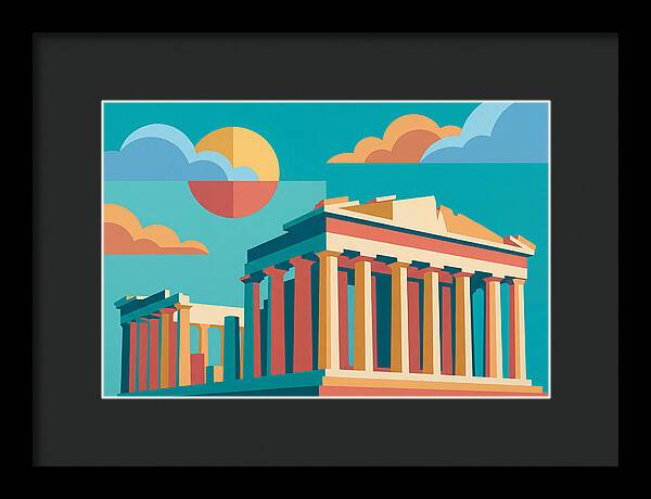 Greek Architecture In Pop Art Style