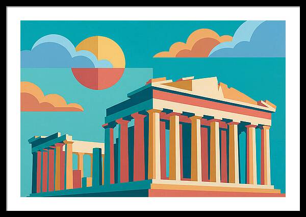 Greek Architecture In Pop Art Style