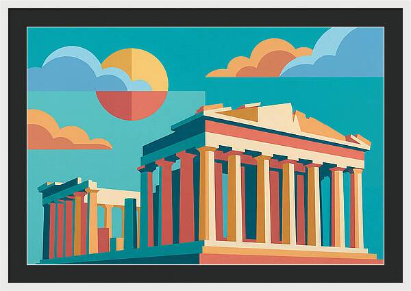 Greek Architecture In Pop Art Style