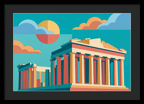 Greek Architecture In Pop Art Style