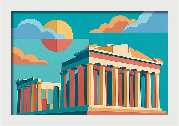 Greek Architecture In Pop Art Style