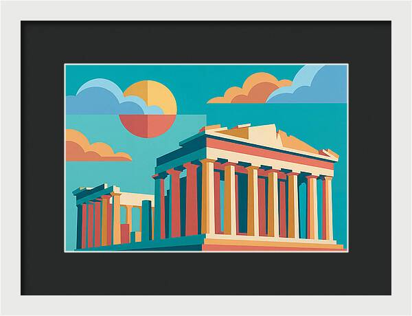 Greek Architecture In Pop Art Style