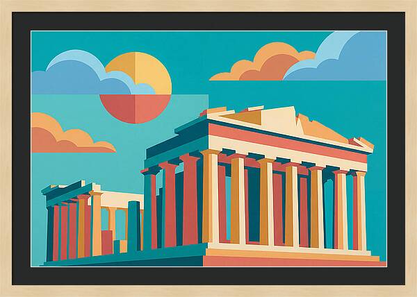 Greek Architecture In Pop Art Style