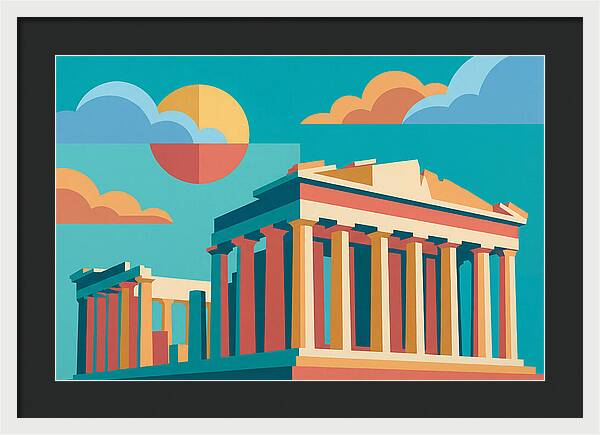 Greek Architecture In Pop Art Style