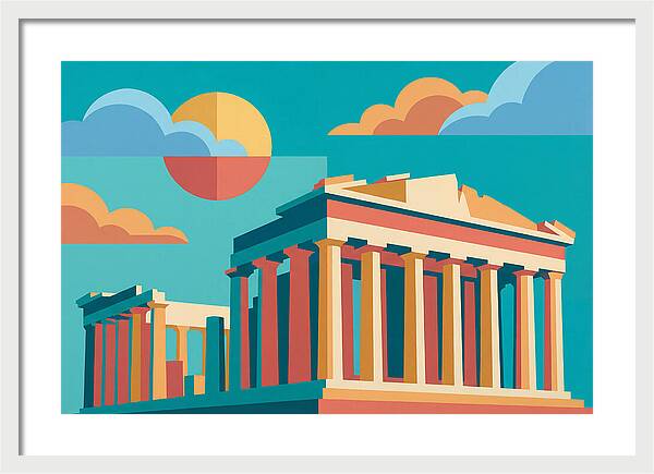 Greek Architecture In Pop Art Style