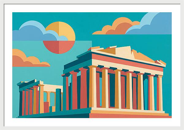 Greek Architecture In Pop Art Style
