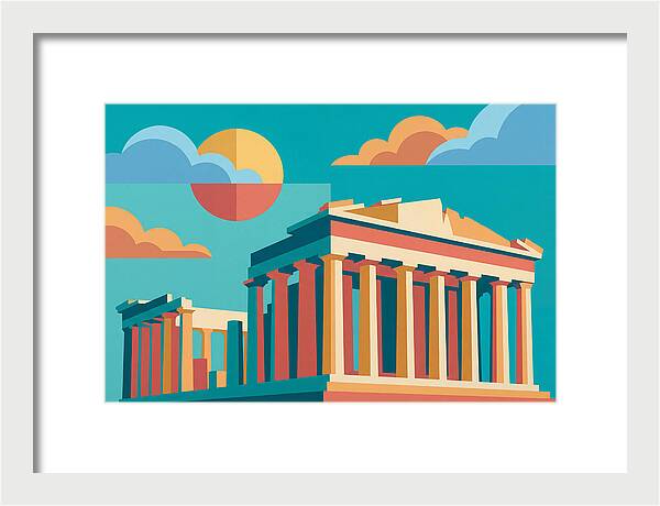 Greek Architecture In Pop Art Style
