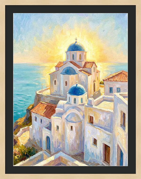 Greek Monastery By The Sea