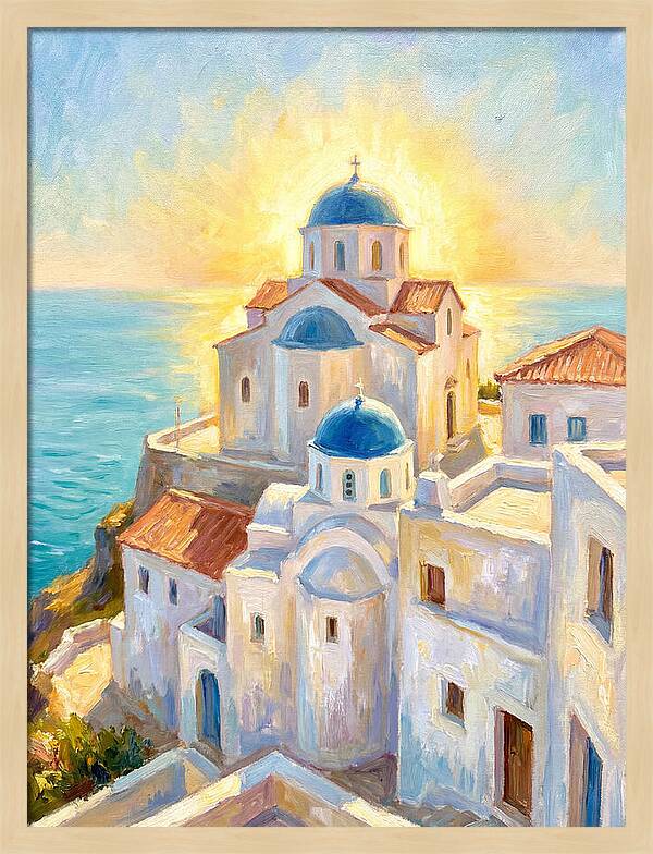 Greek Monastery By The Sea