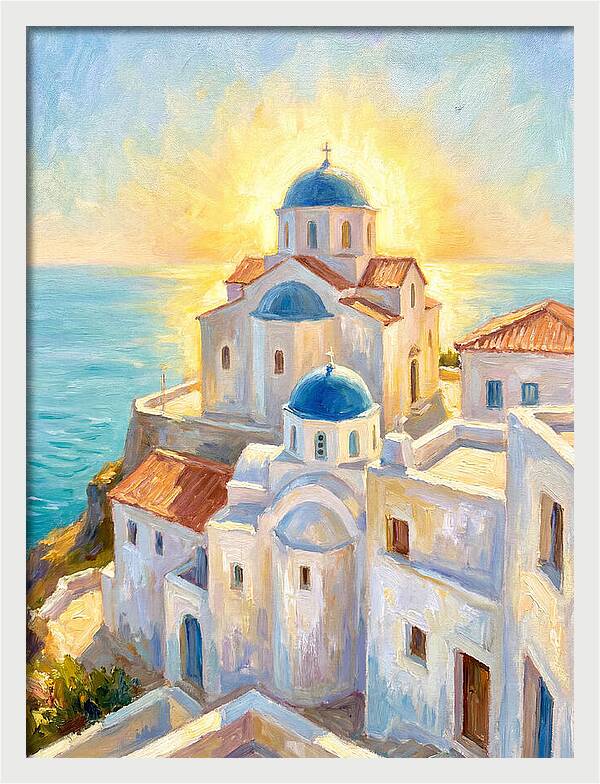 Greek Monastery By The Sea