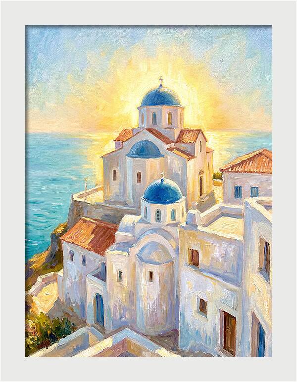 Greek Monastery By The Sea