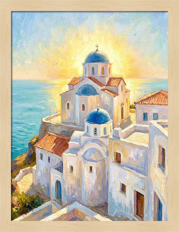 Greek Monastery By The Sea