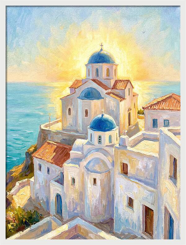 Greek Monastery By The Sea