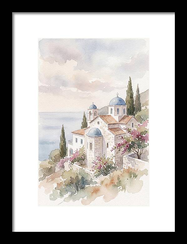 Greek Monastery By The Sea