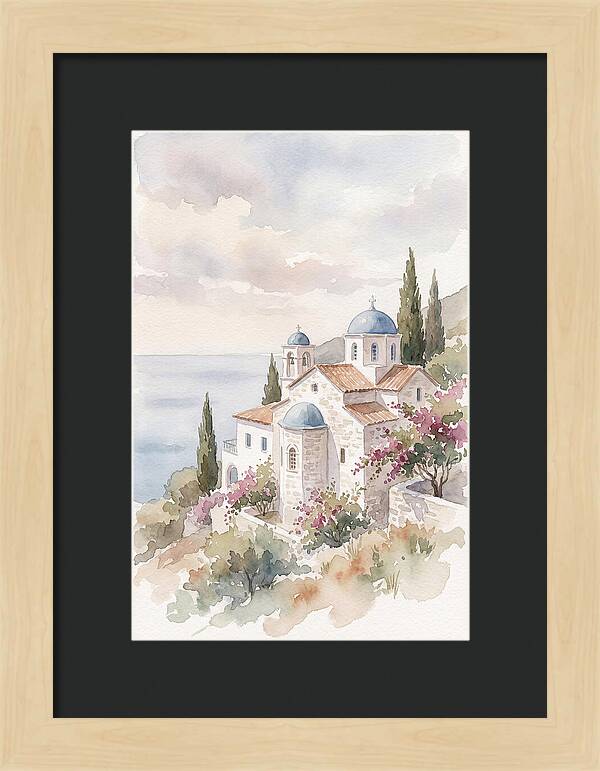 Greek Monastery By The Sea