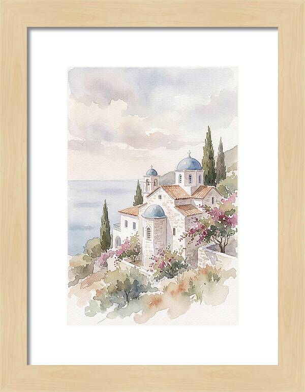 Greek Monastery By The Sea