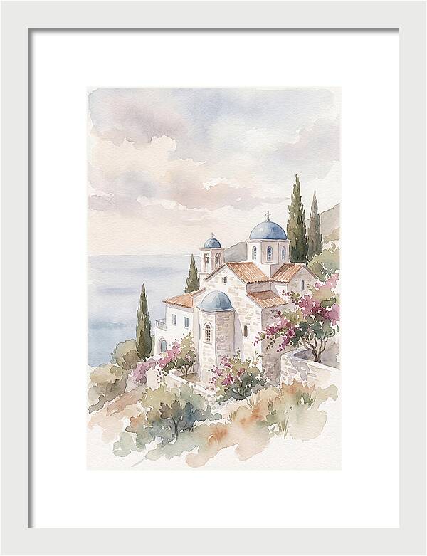 Greek Monastery By The Sea
