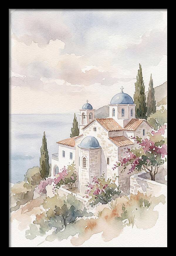 Greek Monastery By The Sea