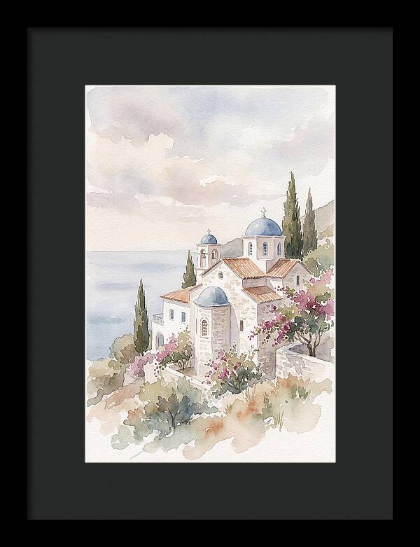 Greek Monastery By The Sea
