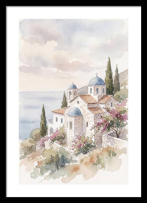 Greek Monastery By The Sea