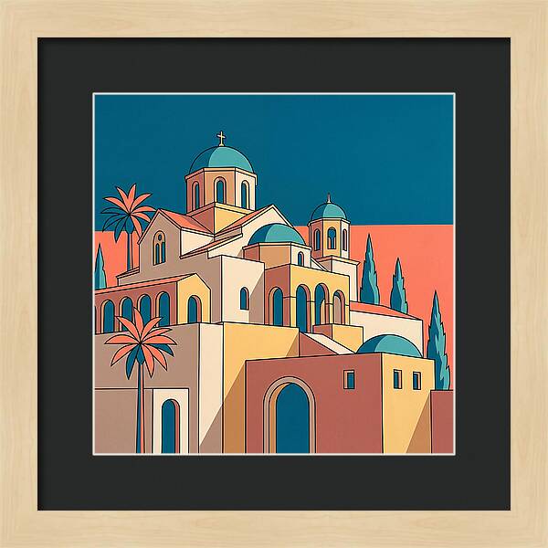 Greek Monastery In Vibrant Colors