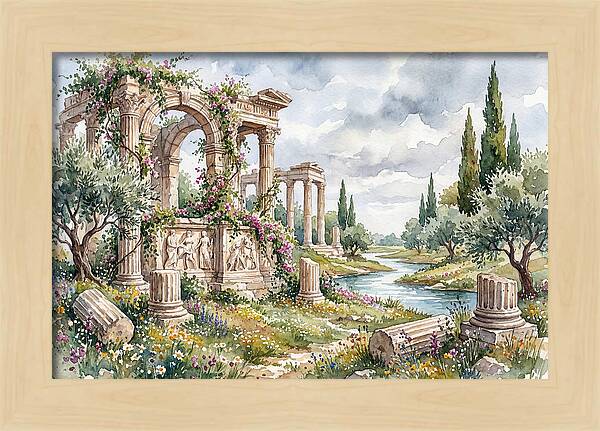 Greek Ruins Amidst Nature