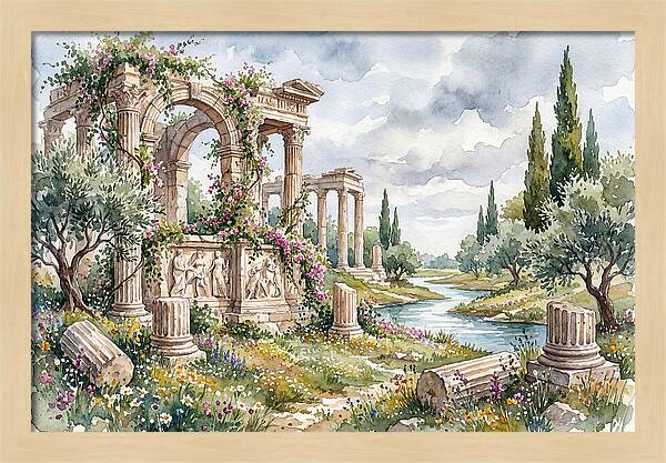 Greek Ruins Amidst Nature