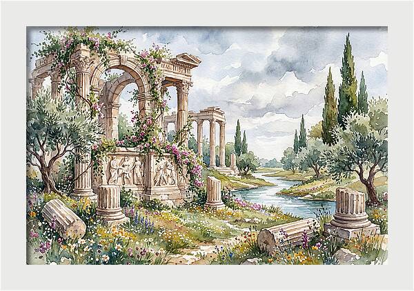Greek Ruins Amidst Nature