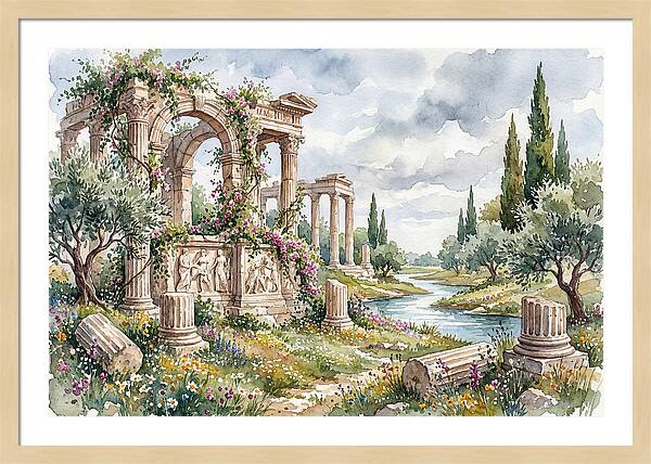 Greek Ruins Amidst Nature