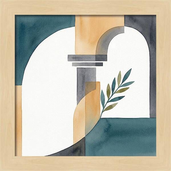 Greek Ruins In Minimalist Style
