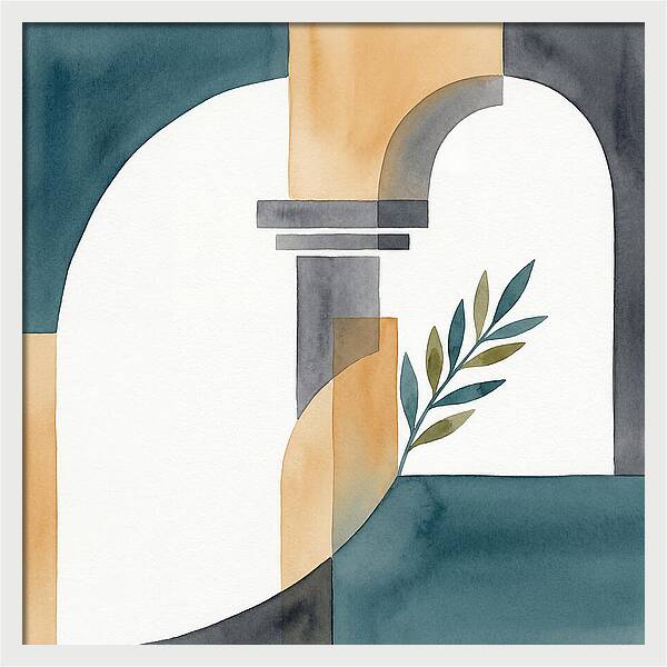 Greek Ruins In Minimalist Style